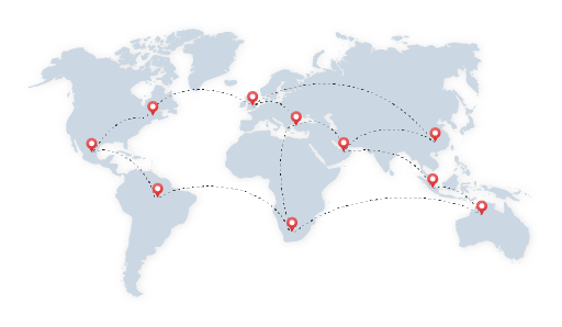 World map with connection